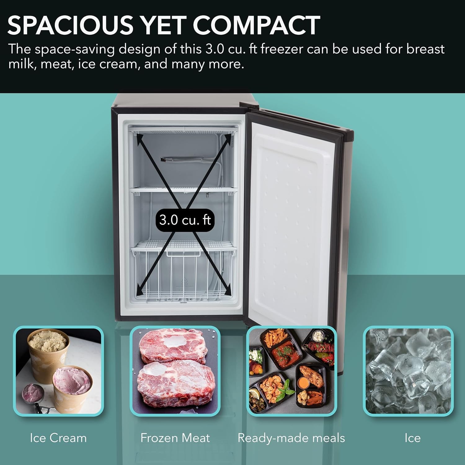 CUF-301SS Energy Star 3.0 Cubic Feet Upright Freezer, 3, Stainless Steel